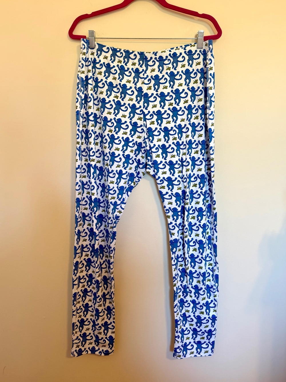 Roller Rabbit Blue Monkey Pajamas Set Long Sleeve Size L - Picture 9 of 10